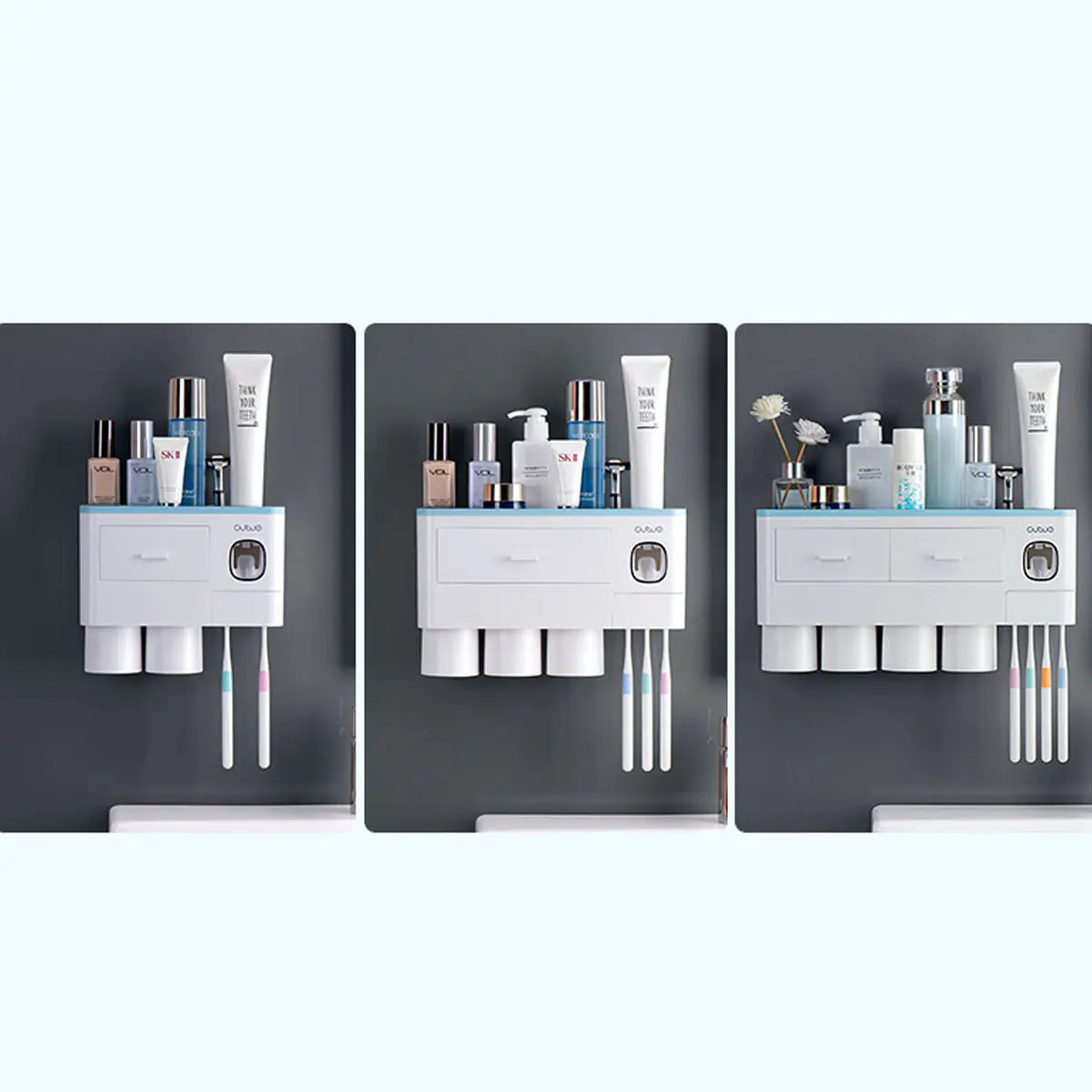 Organizador magnético inteligente para cepillos de dientes