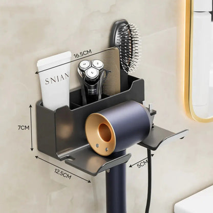 Sleek Wall Hair Dryer Organizer
