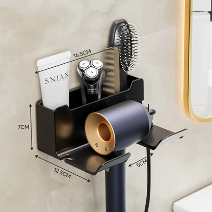 Sleek Wall Hair Dryer Organizer
